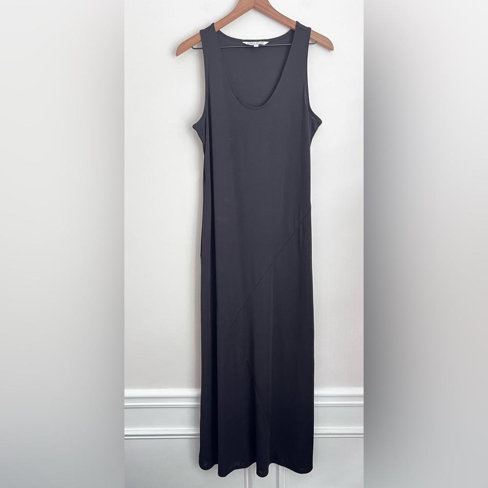 Elizabeth and James Black Maxi Dress lightweight asymmetrical stitching L